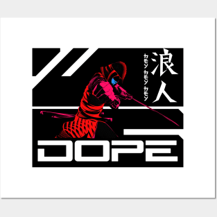 Japanese Samurai warrior with Slang dope Posters and Art